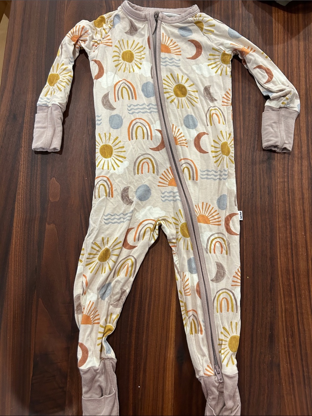 Little Sleepies One-Piece Zip Pajamas in desert sunrise